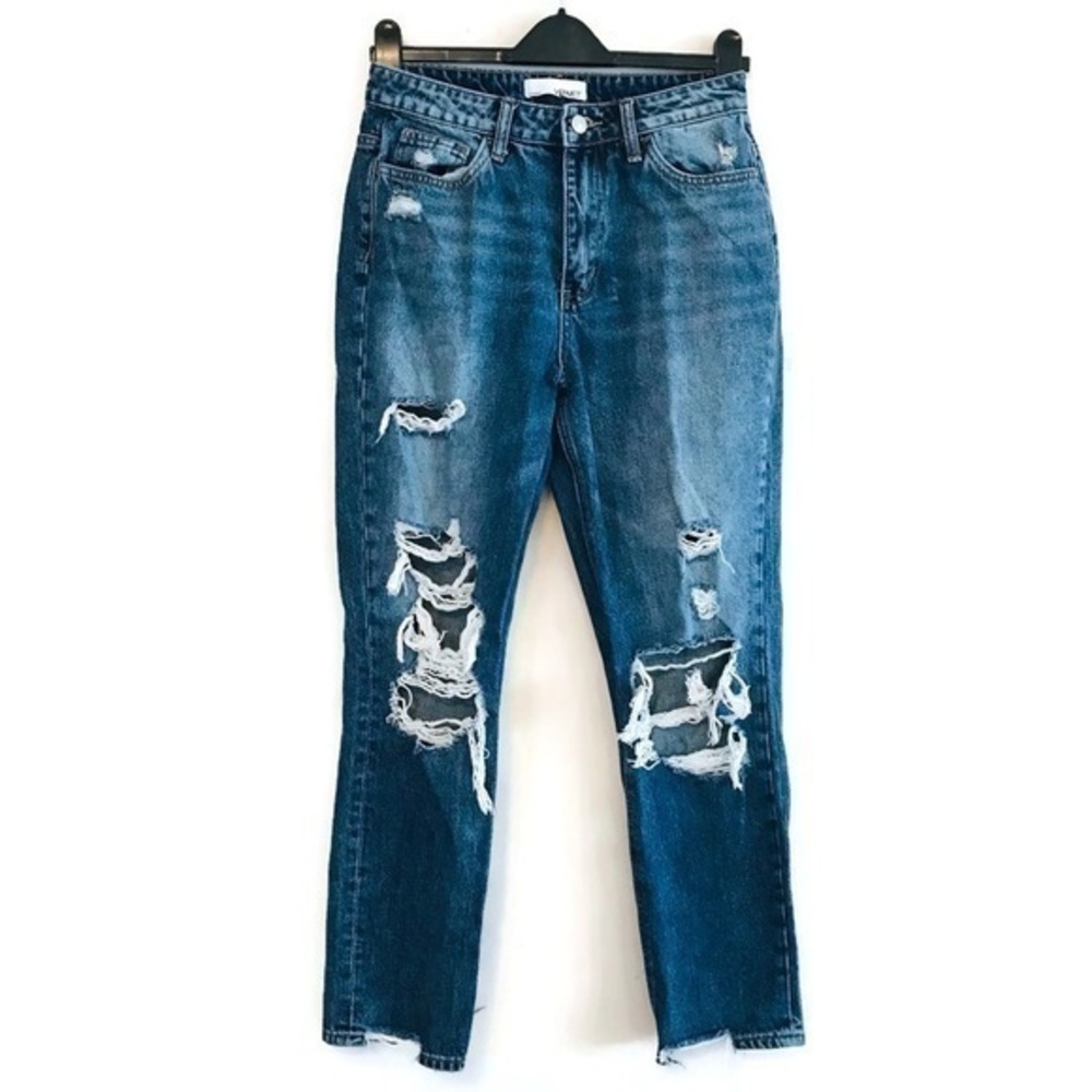 Vervet Distressed High Rise Mom Jeans 100% Cotton Women’s size 27 4 Small